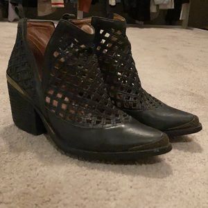 Jeffery Campbell Leather Mesh Booties